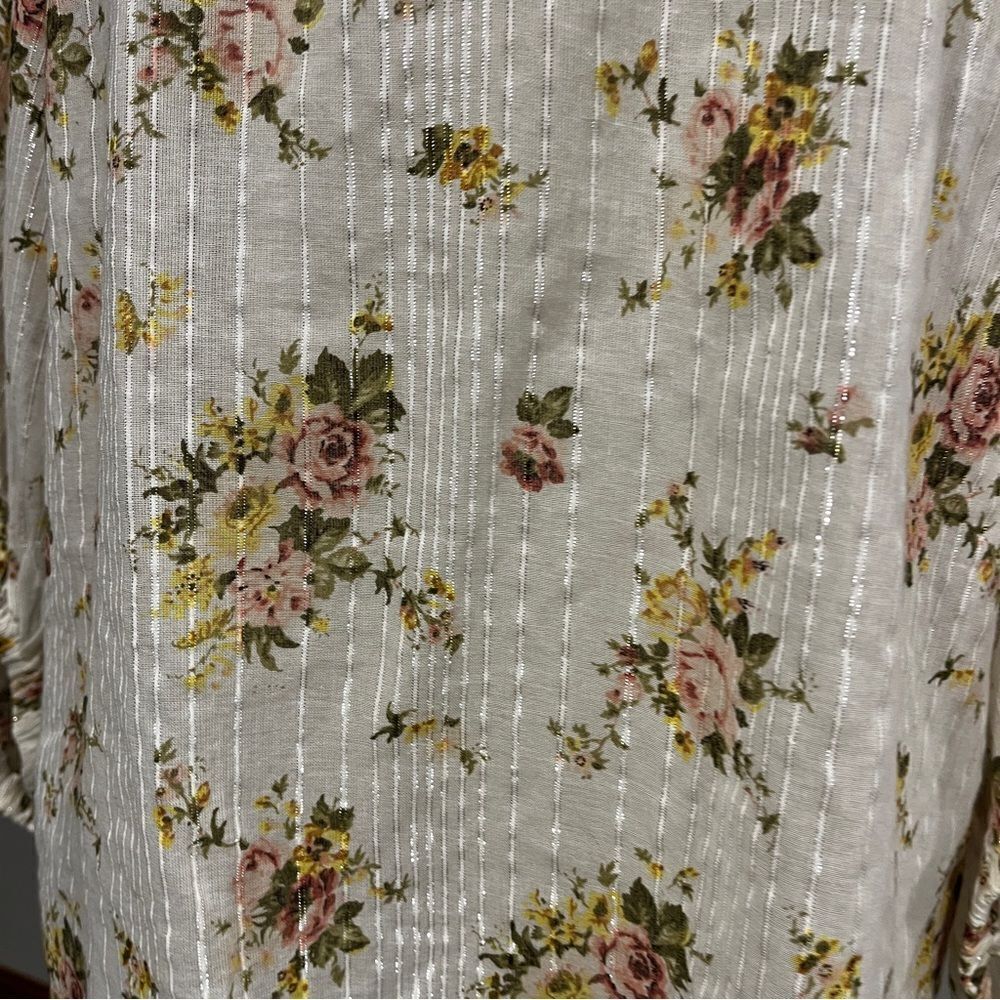 Lovestitch floral long sleeve oversized‎ blouse size M Medium - Picture 6 of 15